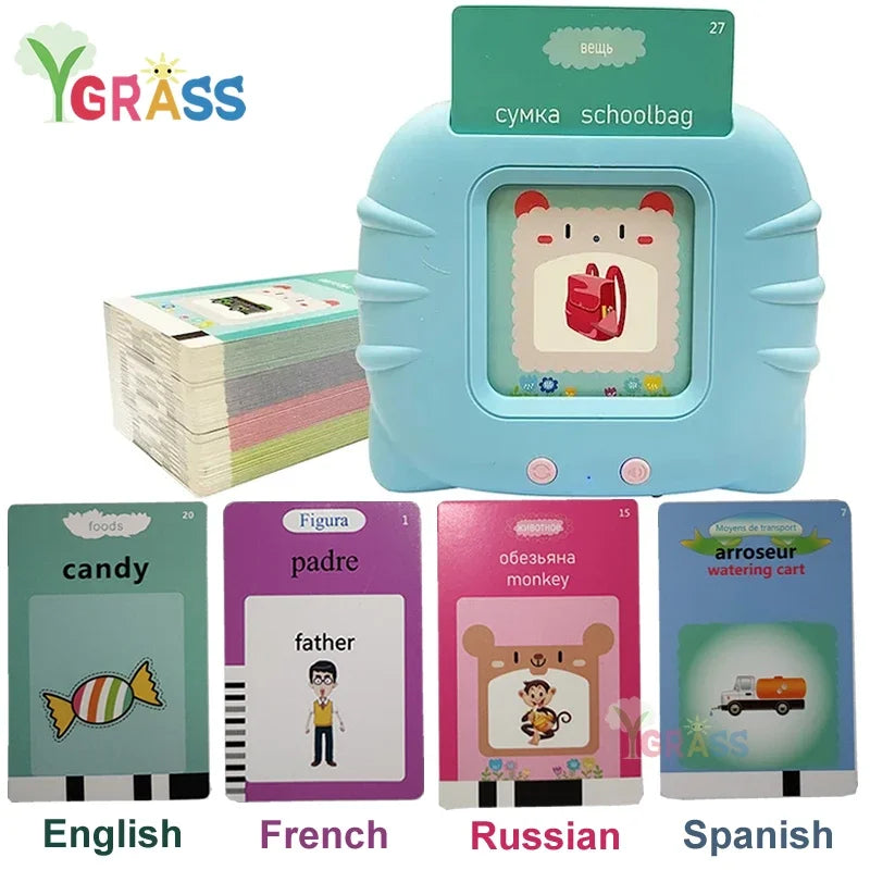 Educational Learning Talking Flash Cards for Kids Games Audio Book Gift English Language Russian Alphabet Spanish French