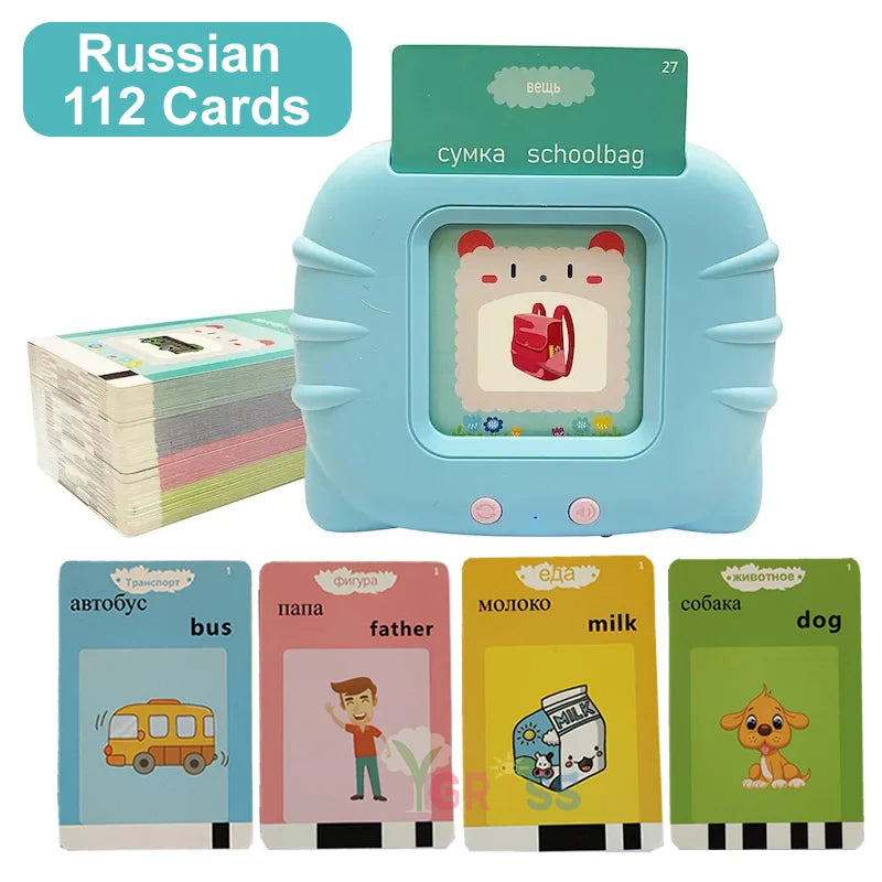 Educational Learning Talking Flash Cards for Kids Games Audio Book Gift English Language Russian Alphabet Spanish French