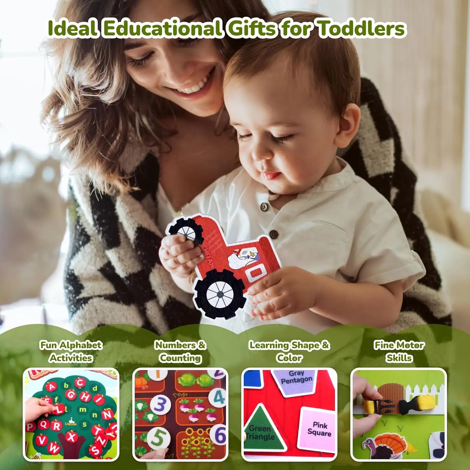 Montessori Toy Solar System Felt Story Busy Board Set for Toddlers Farm Early Learning Storytelling Interactive Play Travel Gift
