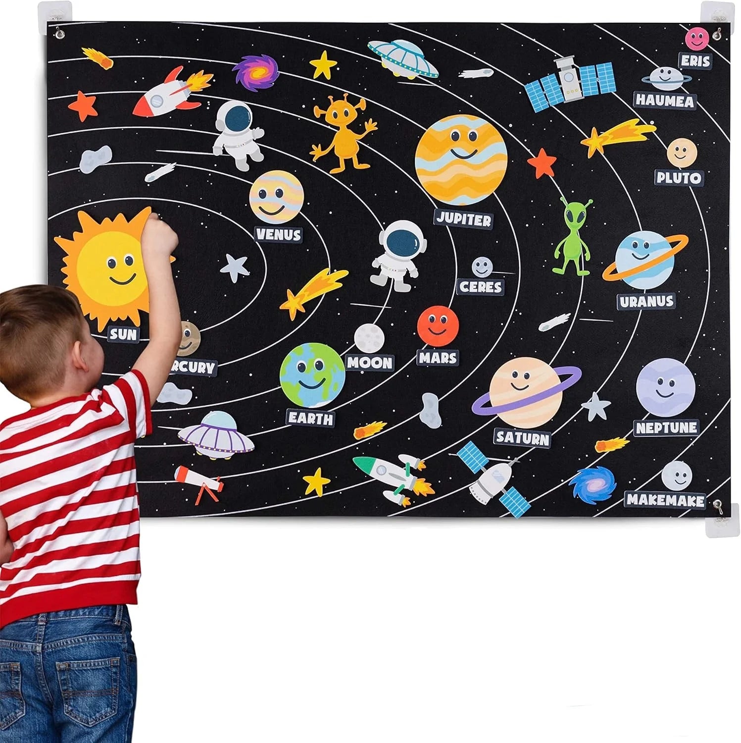 Montessori Toy Solar System Felt Story Busy Board Set for Toddlers Farm Early Learning Storytelling Interactive Play Travel Gift