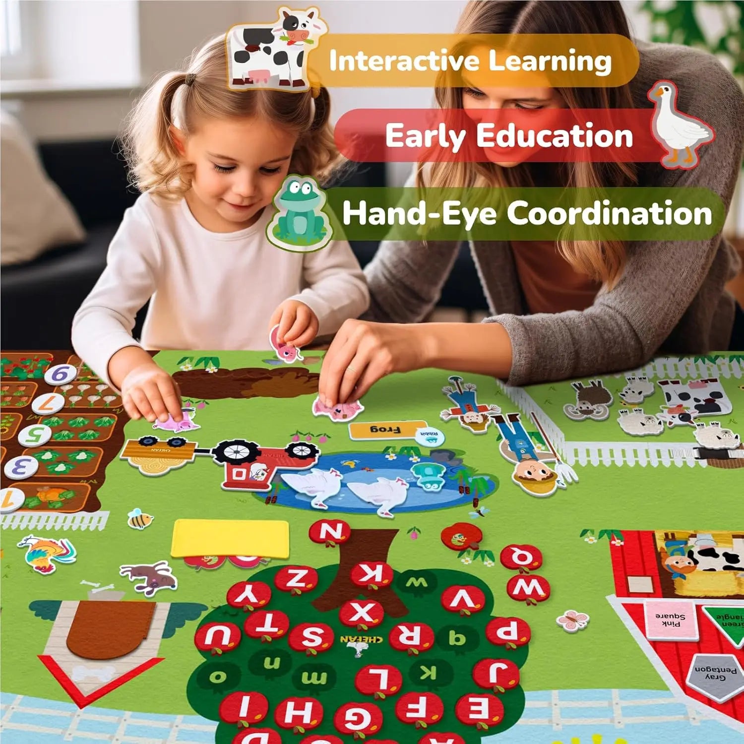 Montessori Toy Solar System Felt Story Busy Board Set for Toddlers Farm Early Learning Storytelling Interactive Play Travel Gift