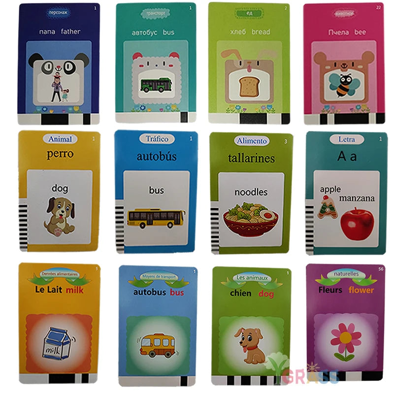 Educational Learning Talking Flash Cards for Kids Games Audio Book Gift English Language Russian Alphabet Spanish French