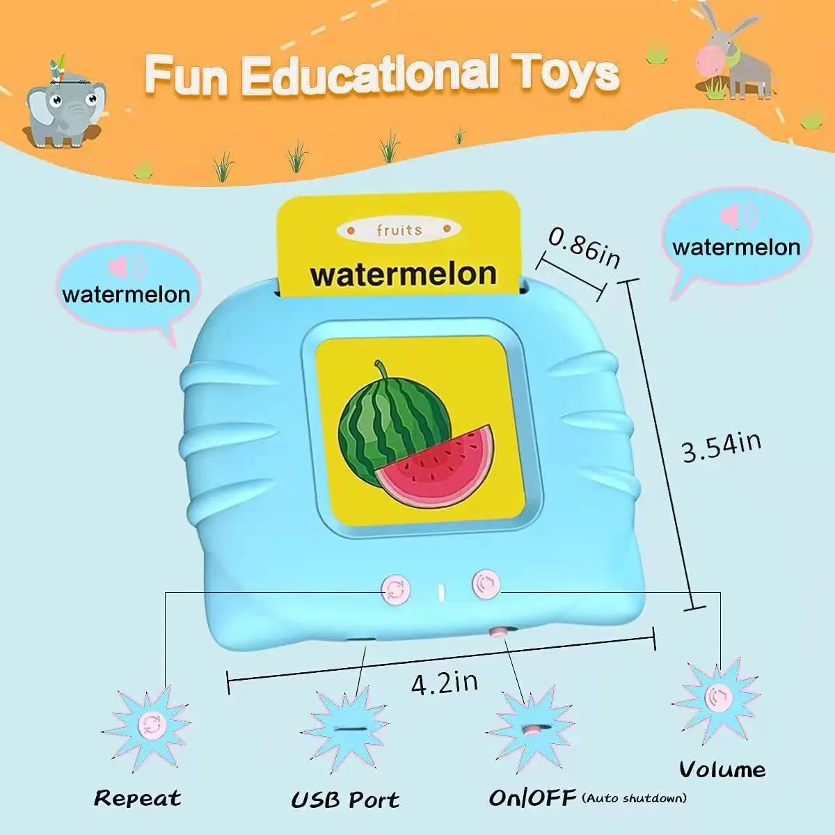 Educational Learning Talking Flash Cards for Kids Games Audio Book Gift English Language Russian Alphabet Spanish French