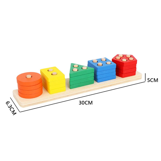 Montessori Wooden Sorting Stacking Toys Puzzle for Toddlers and Kids Preschool Fine Motor Skill Toy for 1 Years